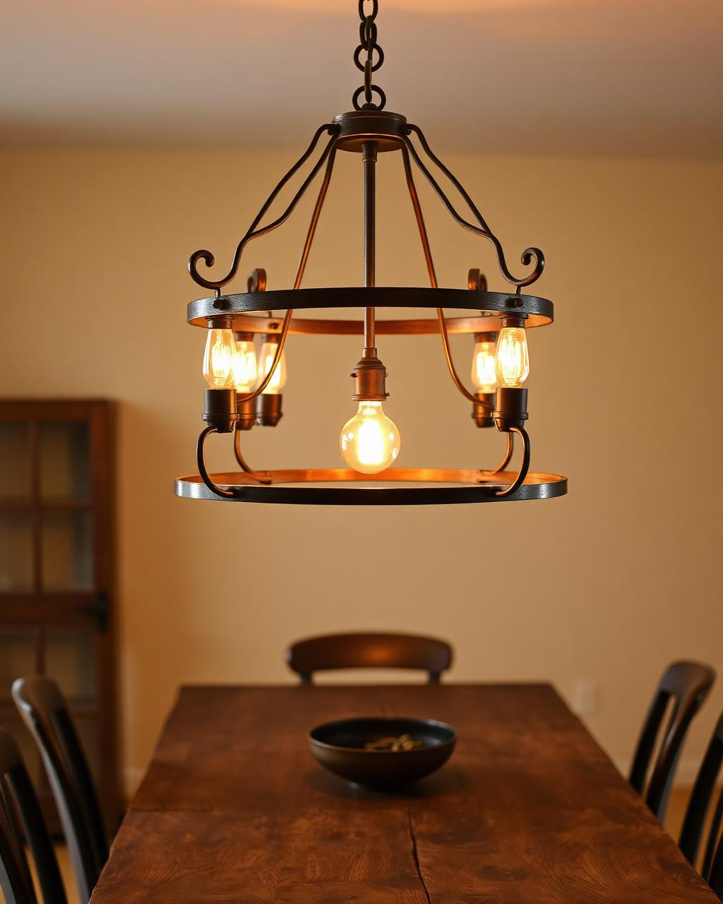 Wrought iron chandelier